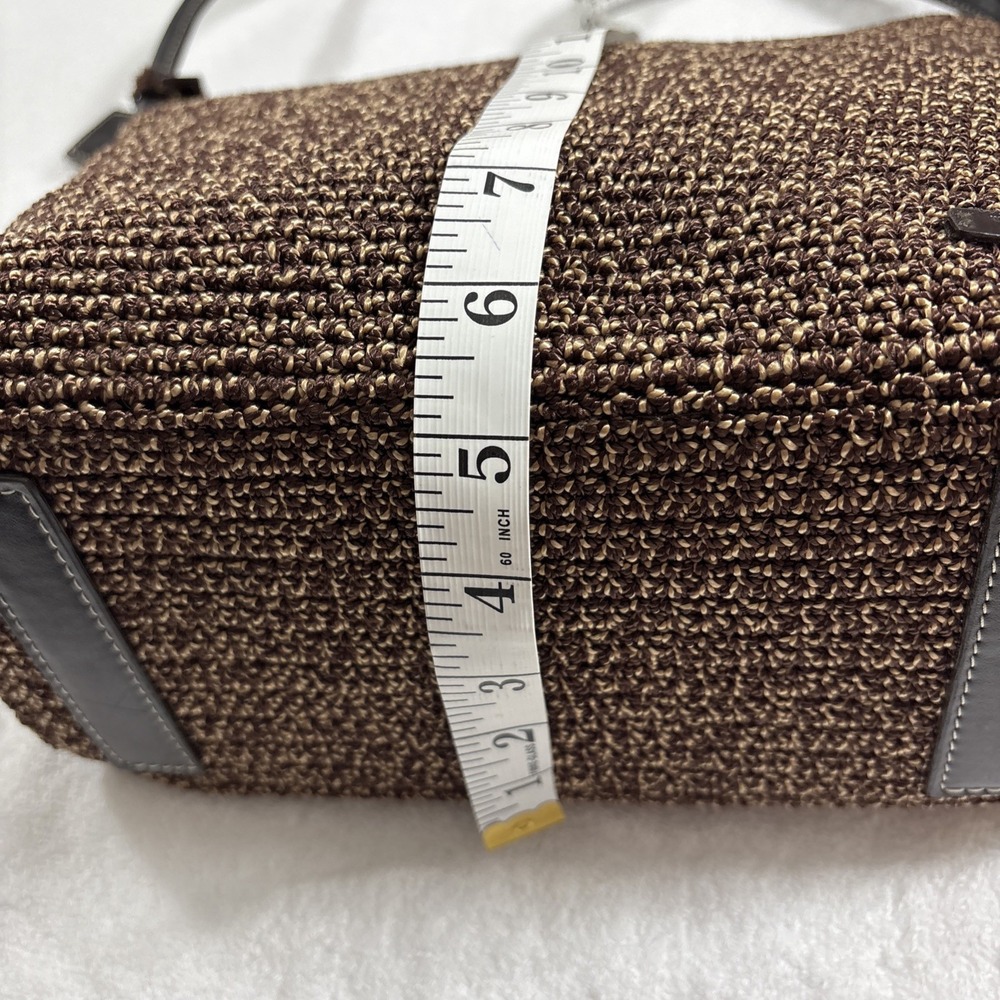 VTG Y2K The Sak Elliot Lucca Woven Knit Hobo Shoulder Bag Brown Black Trim - Picture 7 of 9